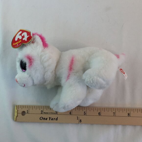 Ty Beanie Boos Tabor White Pink Tiger Plush 7" Stuffed Animal Toy NWT - Picture 7 of 7